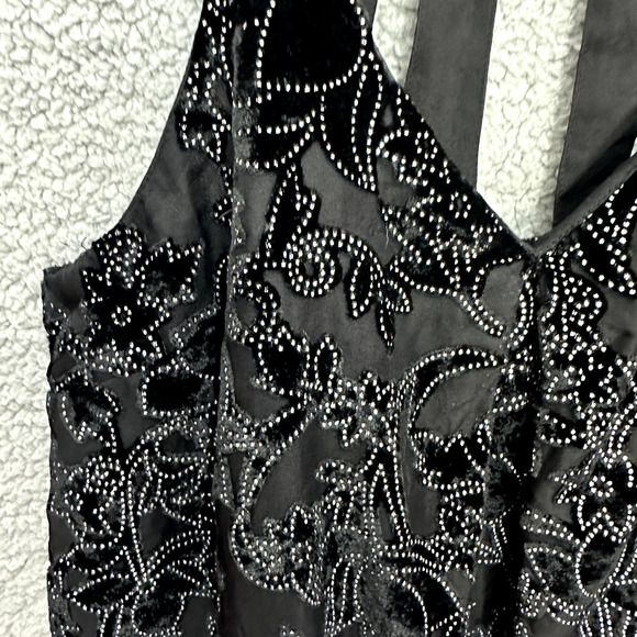 Lucky Brand Floral Burnout Out Strappy Tank Top Womens Small Black Boho Festival - Picture 3 of 6